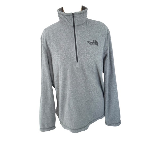 The North Face gray 1/4 zip lightweight pullover fleece jacket mens Medium - Picture 1 of 9